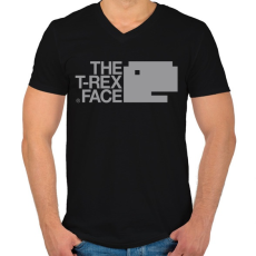 PRINTFASHION T-REX - Férfi V-nyakú póló - Fekete