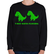 PRINTFASHION T-rex floss dance - Gyerek pulóver - Fekete gyerek pulóver, kardigán