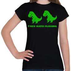 PRINTFASHION T-rex floss dance - Női póló - Fekete