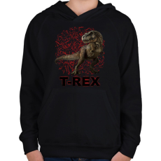PRINTFASHION T-REX - Gyerek kapucnis pulóver - Fekete