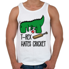 PRINTFASHION T-rex hates cricket - Férfi atléta - Fehér atléta, trikó