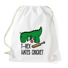 PRINTFASHION T-rex hates cricket - Sportzsák, Tornazsák - Fehér tornazsák