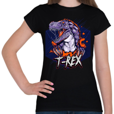 PRINTFASHION t-rex - Női póló - Fekete női póló