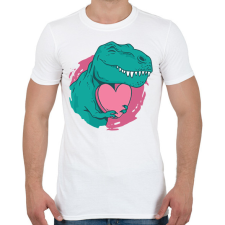 PRINTFASHION T-rex szívvel - Férfi póló - Fehér férfi póló