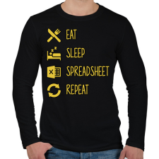 PRINTFASHION Táblázat - Férfi hosszú ujjú póló - Fekete férfi póló