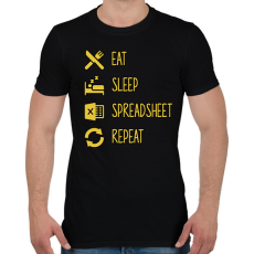 PRINTFASHION Táblázat - Férfi póló - Fekete