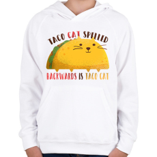 PRINTFASHION Taco Cica - Gyerek kapucnis pulóver - Fehér