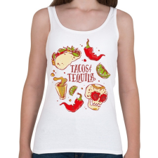 PRINTFASHION Taco és Tequila Mexikó - Női atléta - Fehér női trikó