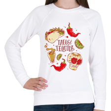 PRINTFASHION Taco és Tequila Mexikó - Női pulóver - Fehér női pulóver, kardigán