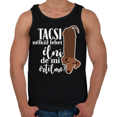 PRINTFASHION Tacsi nélkül lehet élni, de mi értelme? - Férfi atléta - Fekete