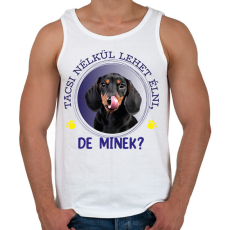 PRINTFASHION Tacsi nélkül lehet élni, de minek? - Férfi atléta - Fehér