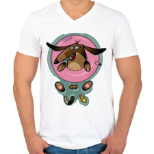 PRINTFASHION Tacsi zacsi - Férfi V-nyakú póló - Fehér férfi póló