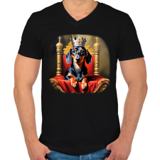 PRINTFASHION TACSIKIRÁLY - Férfi V-nyakú póló - Fekete férfi póló