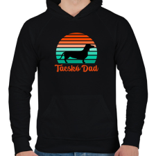 PRINTFASHION Tacskó Dad - Férfi kapucnis pulóver - Fekete férfi pulóver, kardigán