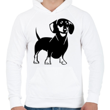 PRINTFASHION Tacskó - Férfi kapucnis pulóver - Fehér férfi pulóver, kardigán