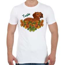 PRINTFASHION Tacskó - Férfi póló - Fehér férfi póló