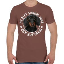 PRINTFASHION Tacskó - Férfi póló - Mogyoróbarna férfi póló