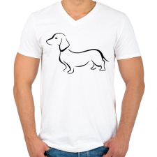 PRINTFASHION Tacskó - Férfi V-nyakú póló - Fehér férfi póló