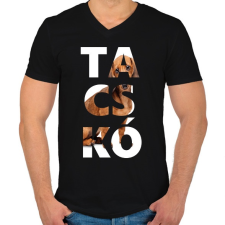 PRINTFASHION TACSKÓ - Férfi V-nyakú póló - Fekete férfi póló