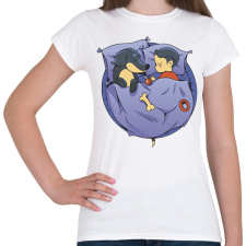 PRINTFASHION Tacskó gazdi - Női póló - Fehér női póló