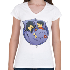 PRINTFASHION Tacskó gazdi - Női V-nyakú póló - Fehér női póló