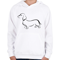 PRINTFASHION Tacskó - Gyerek kapucnis pulóver - Fehér