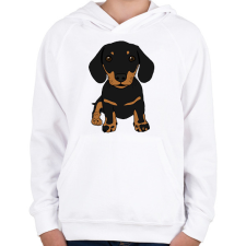 PRINTFASHION Tacskó  - Gyerek kapucnis pulóver - Fehér gyerek pulóver, kardigán