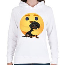 PRINTFASHION Tacskó - Női kapucnis pulóver - Fehér női pulóver, kardigán