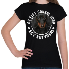 PRINTFASHION Tacskó - Női póló - Fekete női póló