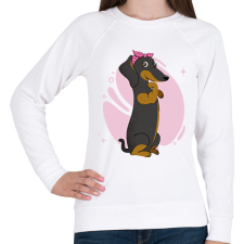 PRINTFASHION Tacskó - Női pulóver - Fehér női pulóver, kardigán