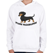 PRINTFASHION Tacskó Plank - Gyerek kapucnis pulóver - Fehér gyerek pulóver, kardigán