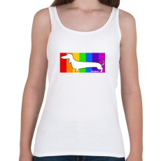 PRINTFASHION Tacskó szivárvány háttérben - Női atléta - Fehér