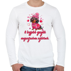 PRINTFASHION Tacskó szülinap júl - Férfi hosszú ujjú póló - Fehér