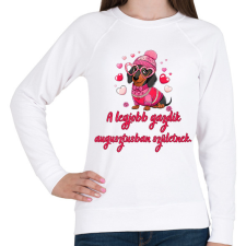 PRINTFASHION Tacskó szülinap júl - Női pulóver - Fehér női pulóver, kardigán