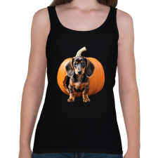 PRINTFASHION Tacskó tökben - Női atléta - Fekete női trikó