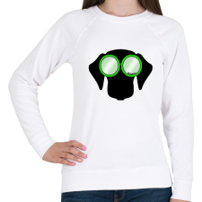 PRINTFASHION Tacskó zöld napszemüvegben - Női pulóver - Fehér női pulóver, kardigán