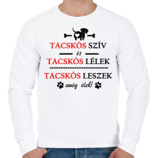 PRINTFASHION Tacskós szív és Tacskós lélek! - Férfi pulóver - Fehér férfi pulóver, kardigán