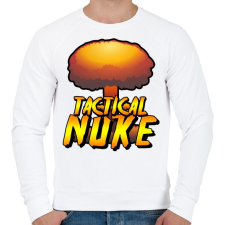 PRINTFASHION Tactical Nuke - Férfi pulóver - Fehér férfi pulóver, kardigán