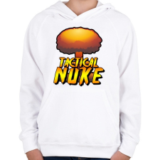 PRINTFASHION Tactical Nuke - Gyerek kapucnis pulóver - Fehér gyerek pulóver, kardigán