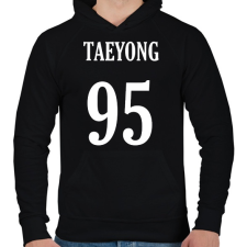 PRINTFASHION Taeyong 95 - Férfi kapucnis pulóver - Fekete férfi pulóver, kardigán