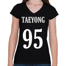 PRINTFASHION Taeyong 95 - Női V-nyakú póló - Fekete női póló