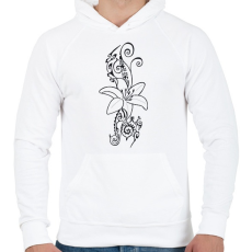 PRINTFASHION Tahiti virág - Férfi kapucnis pulóver - Fehér