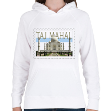 PRINTFASHION Taj Mahal - Női kapucnis pulóver - Fehér