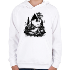 PRINTFASHION Tájkép - Gyerek kapucnis pulóver - Fehér gyerek pulóver, kardigán