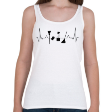 PRINTFASHION Takarító EKG - Női atléta - Fehér női trikó