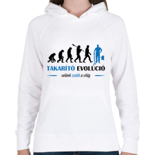 PRINTFASHION Takarító evolúció - Női kapucnis pulóver - Fehér női pulóver, kardigán