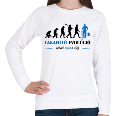 PRINTFASHION Takarító evolúció - Női pulóver - Fehér