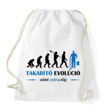 PRINTFASHION Takarító evolúció - Sportzsák, Tornazsák - Fehér tornazsák