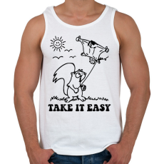 PRINTFASHION Take it easy - Férfi atléta - Fehér