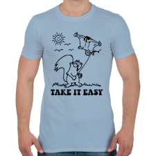 PRINTFASHION Take it easy - Férfi póló - Világoskék férfi póló